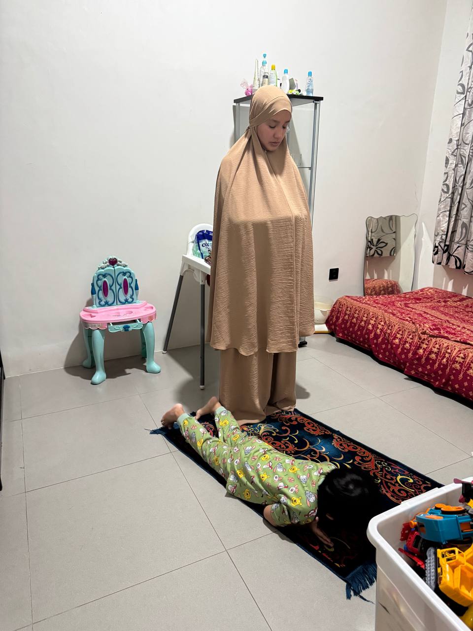 Woman and Child Praying